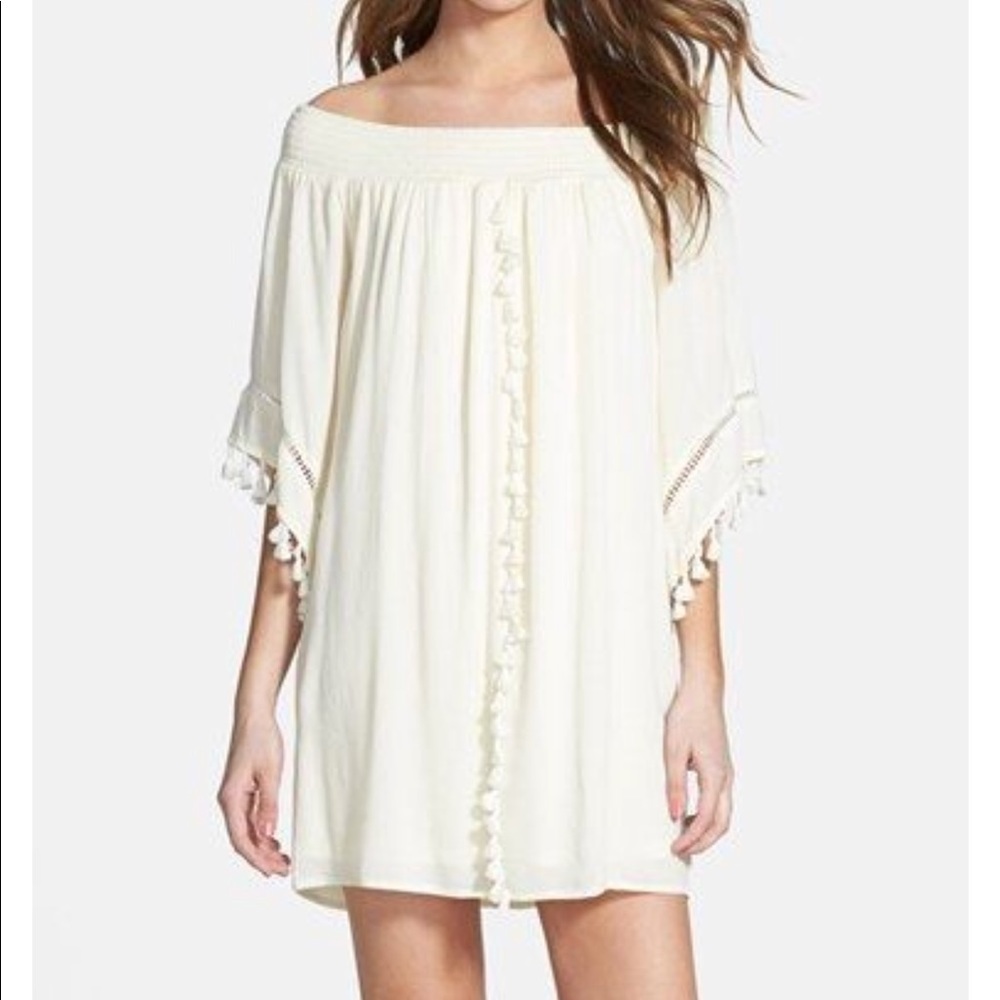 COPY - Tassel Trim Off the Shoulder Boho Dress